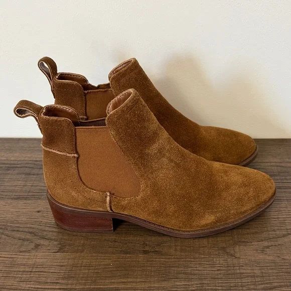 Women’s Tan Suede Chelsea Boots - Picture 2 of 4